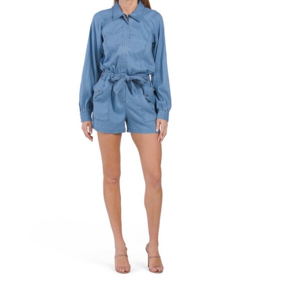 KUT from the Kloth Arabella-Zip-Up Romper with Waist Tie- XL - Picture 3 of 8